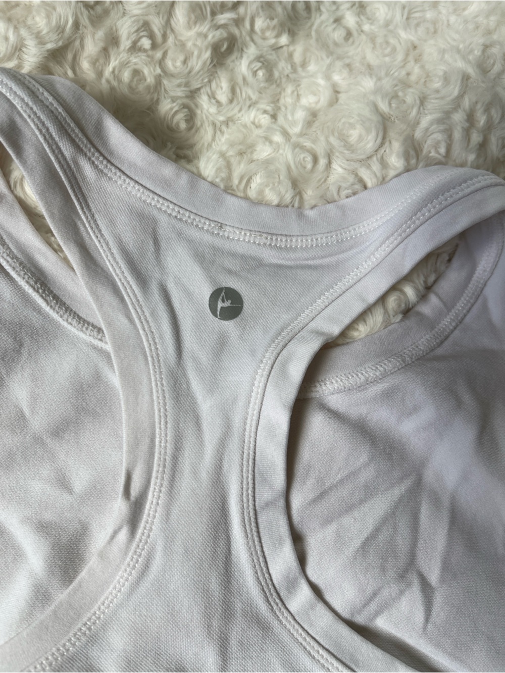 Bally White Ribbed Racerback Crop Top - Picture 3 of 3